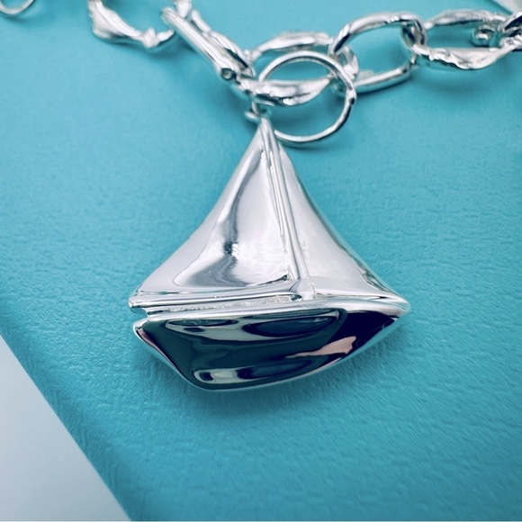RARE Tiffany & Co. Nautical Charm Bracelet 7.25” Star Anchor Fish Boat Packaging - Picture 9 of 15